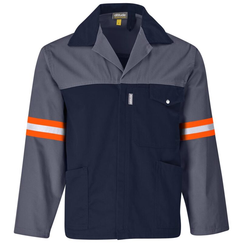 Site Premium Two-Tone Polycotton Jacket - Reflective Arms - Orange Tape
