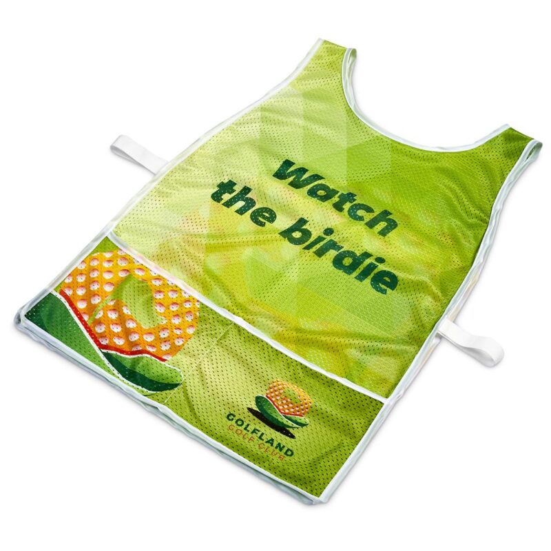 Pre-Production Sample Hoppla Jackal Polyester Caddy Bib with PVC Name Sleeve
