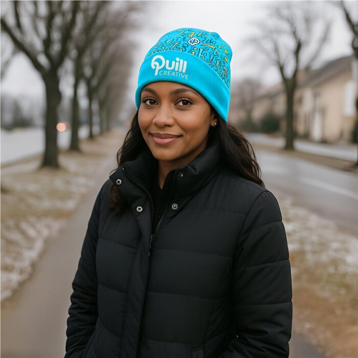 Pre-Printed Sample Hoppla Snowflake Polar Fleece Beanie