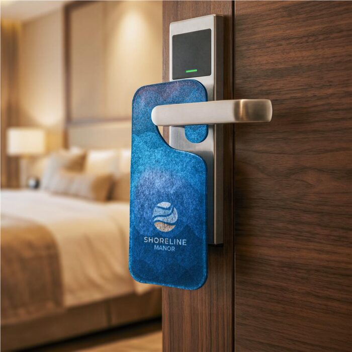 Pre-Printed Sample Hoppla Hangit RPET Felt Door Hanger